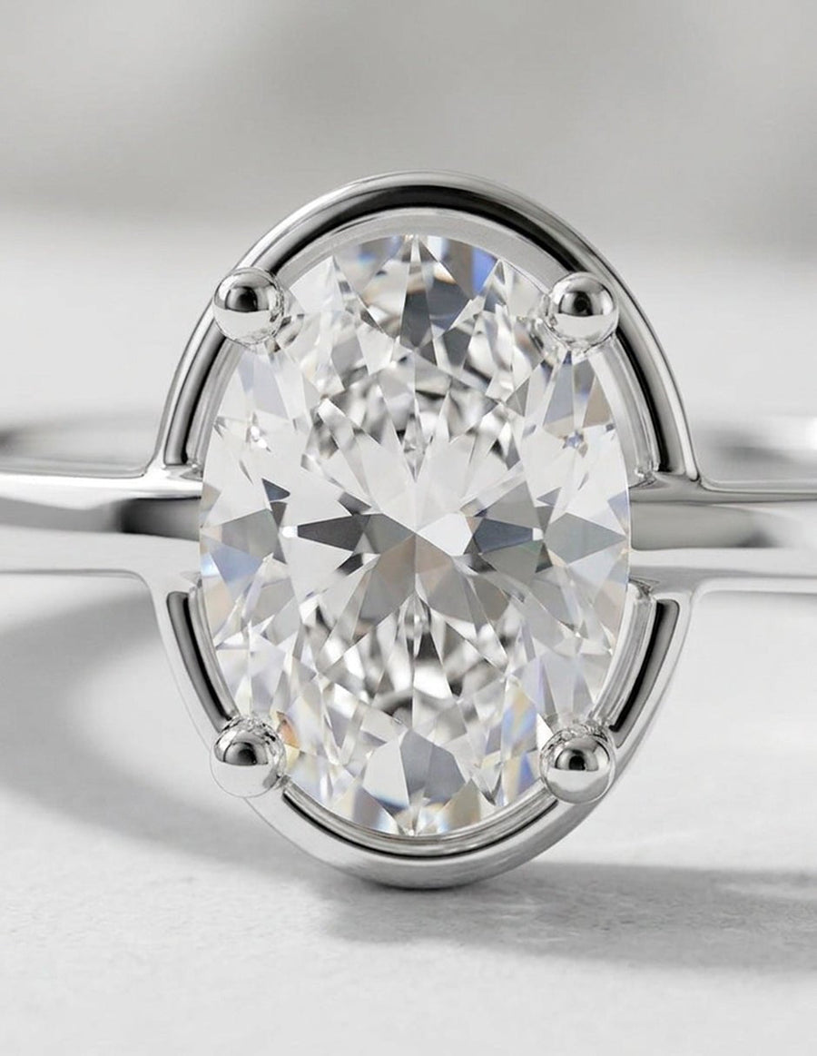 Anillo de Compromiso - solitario - AMORE91-OV-CZ