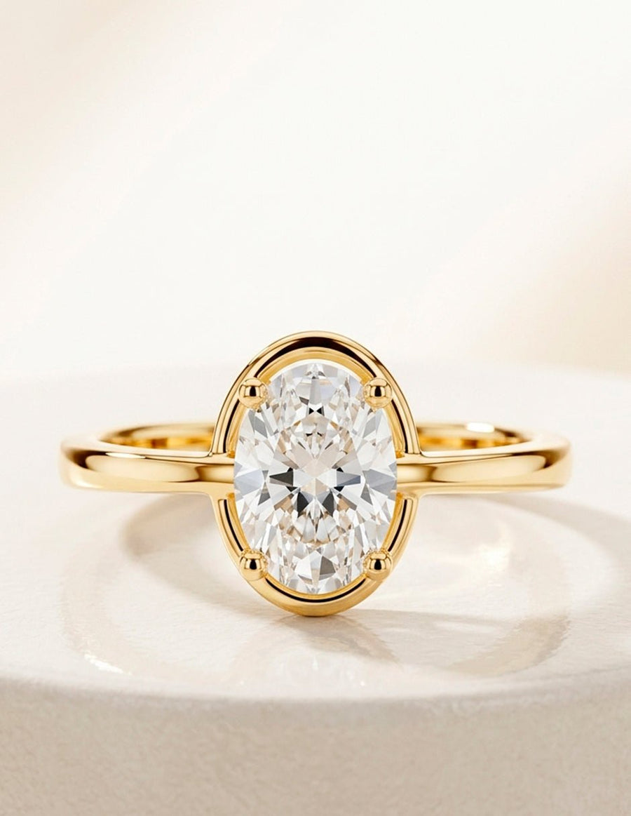 Anillo de Compromiso - solitario - AMORE91-OV-CZ