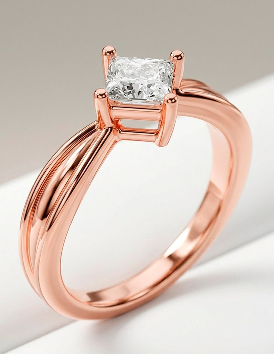 Anillo de Compromiso - solitario - AMORE95-PR-CZ
