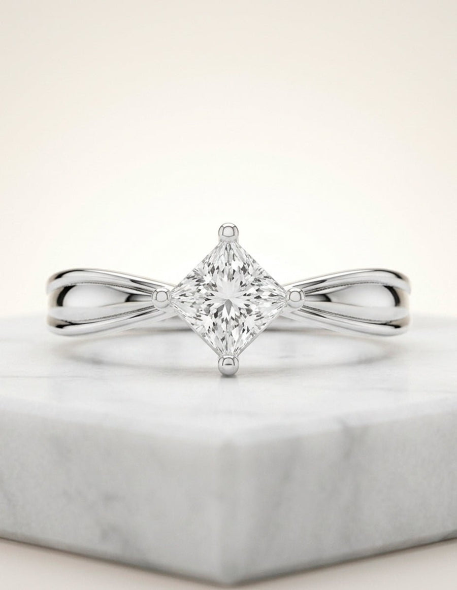 Anillo de Compromiso - solitario - AMORE95-PR-CZ