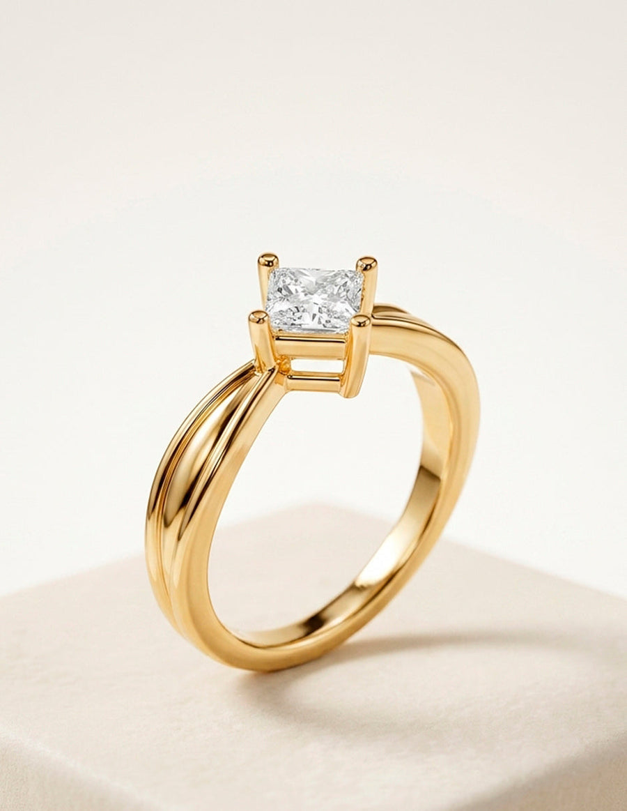 Anillo de compromiso - solitario - AMORE95-PR-LG