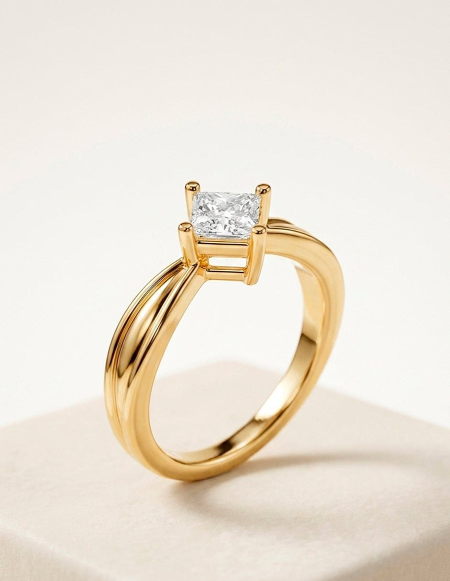 Anillo de Compromiso - solitario - AMORE95-PR-CZ