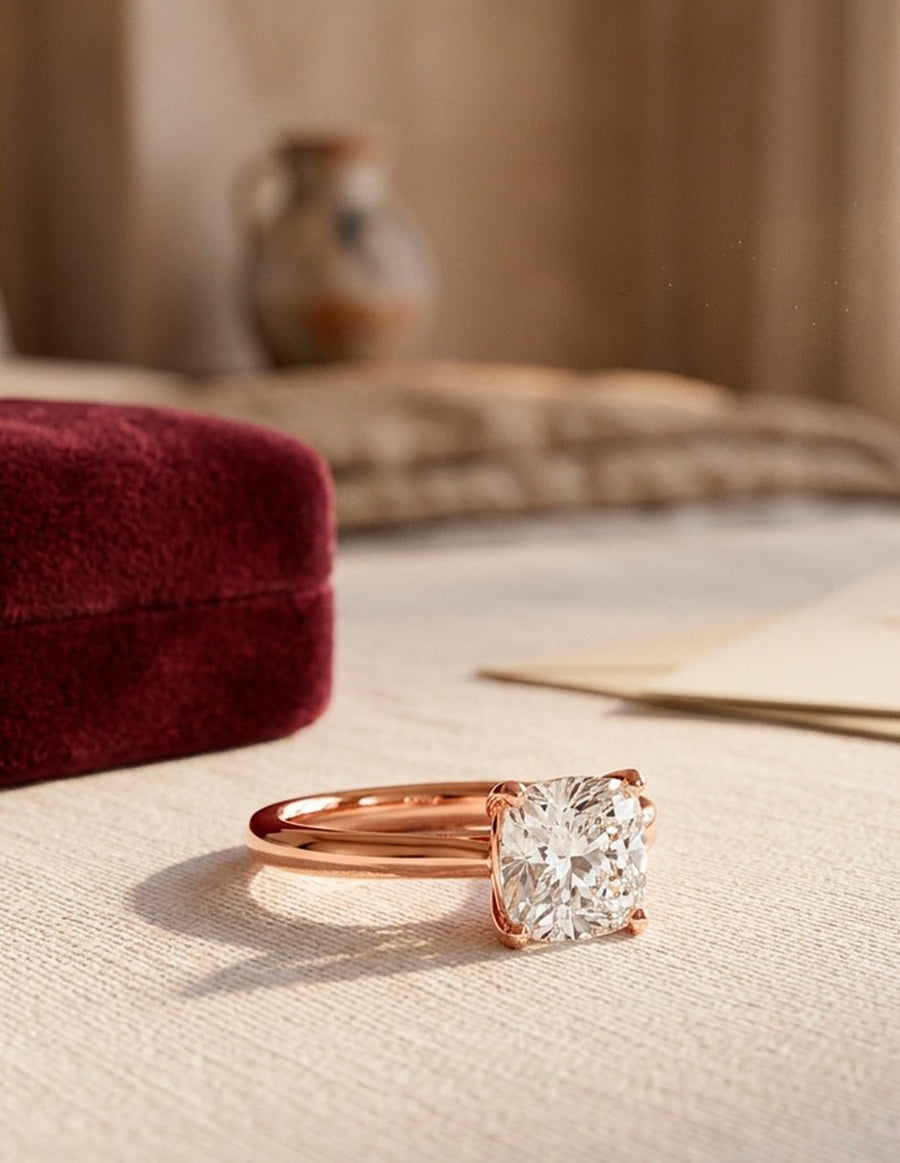 Anillo de Compromiso - solitario - AMORE96-CU-CZ