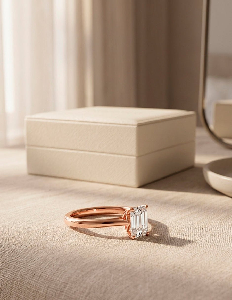 Anillo de Compromiso - solitario - AMORE98-EM-CZ
