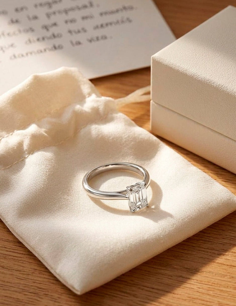 Anillo de Compromiso - solitario - AMORE98-EM-CZ