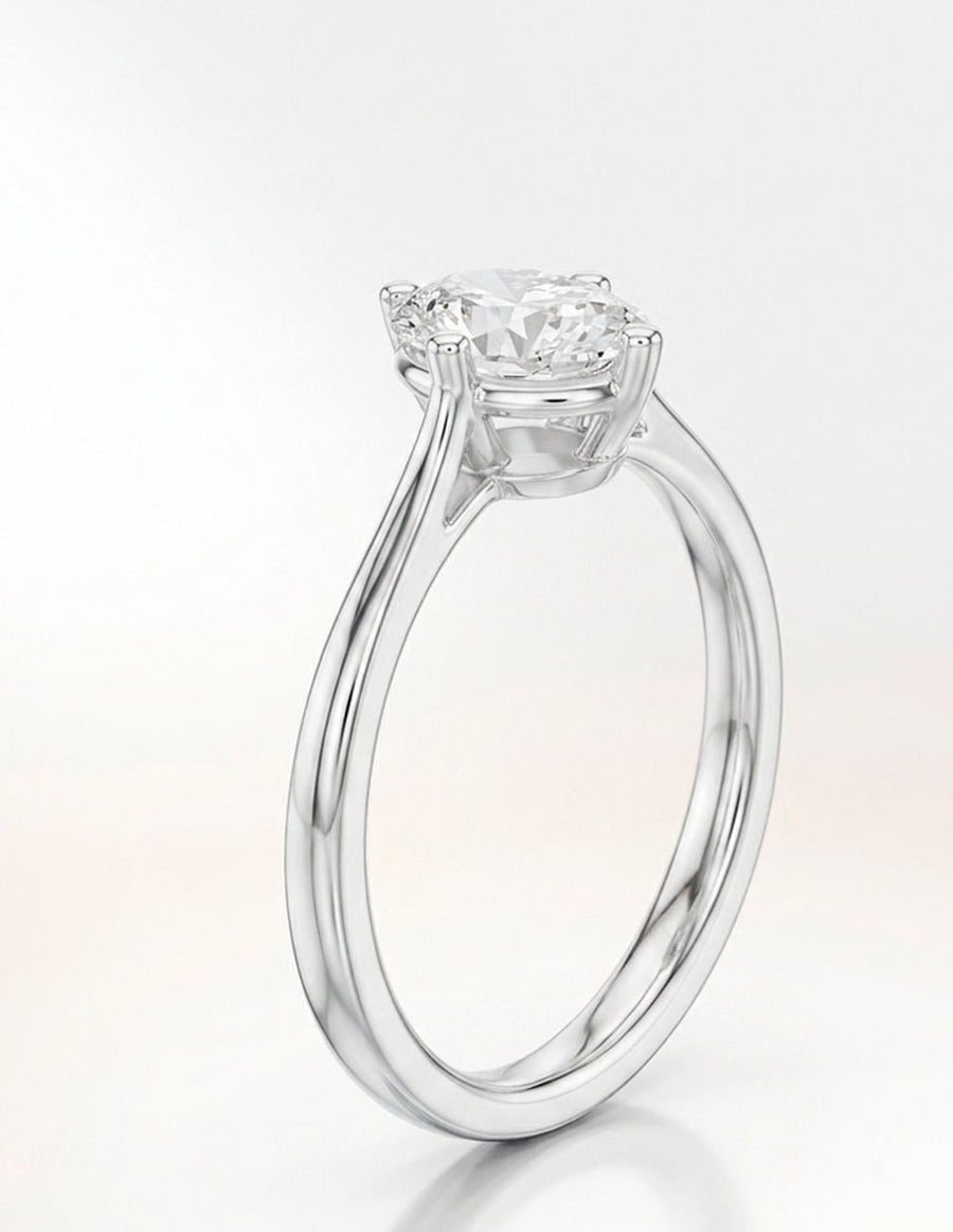 Anillo de Compromiso - solitario - AMORE99-OV-CZ
