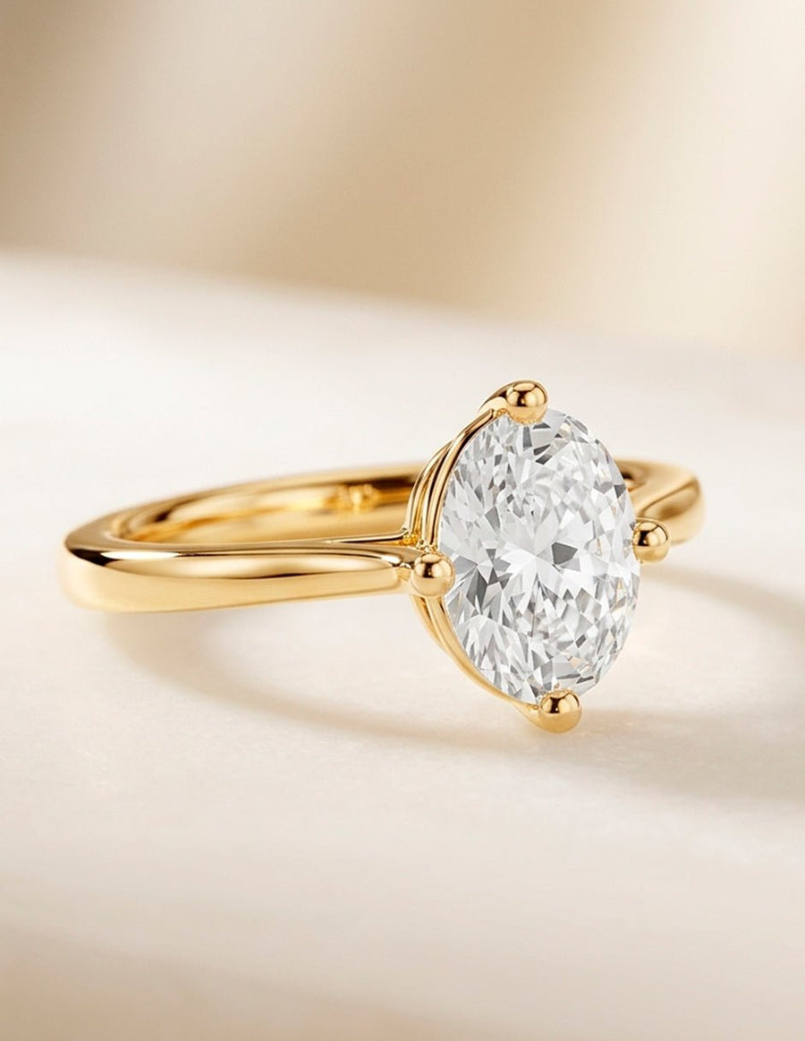 Anillo de Compromiso - solitario - AMORE99-OV-CZ
