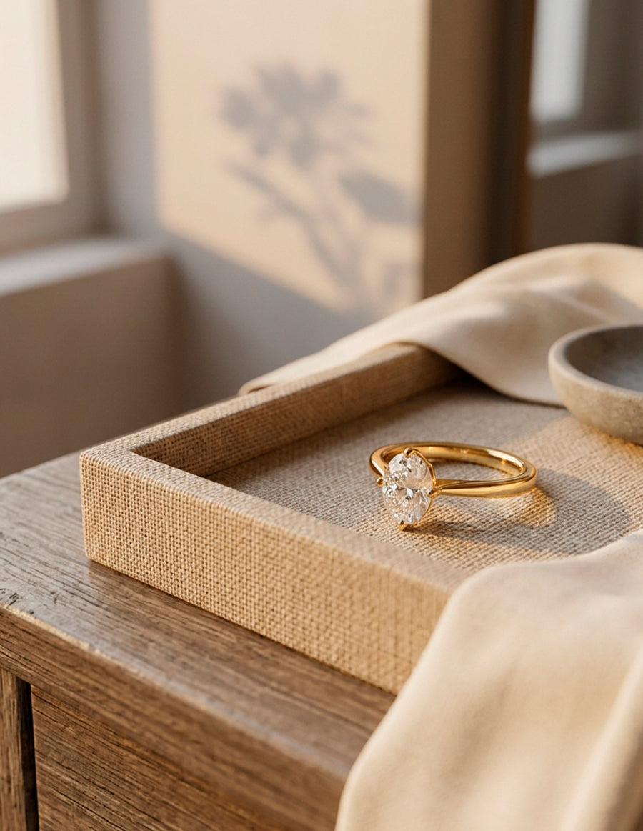 Anillo de Compromiso - solitario - AMORE599-RD-CZ