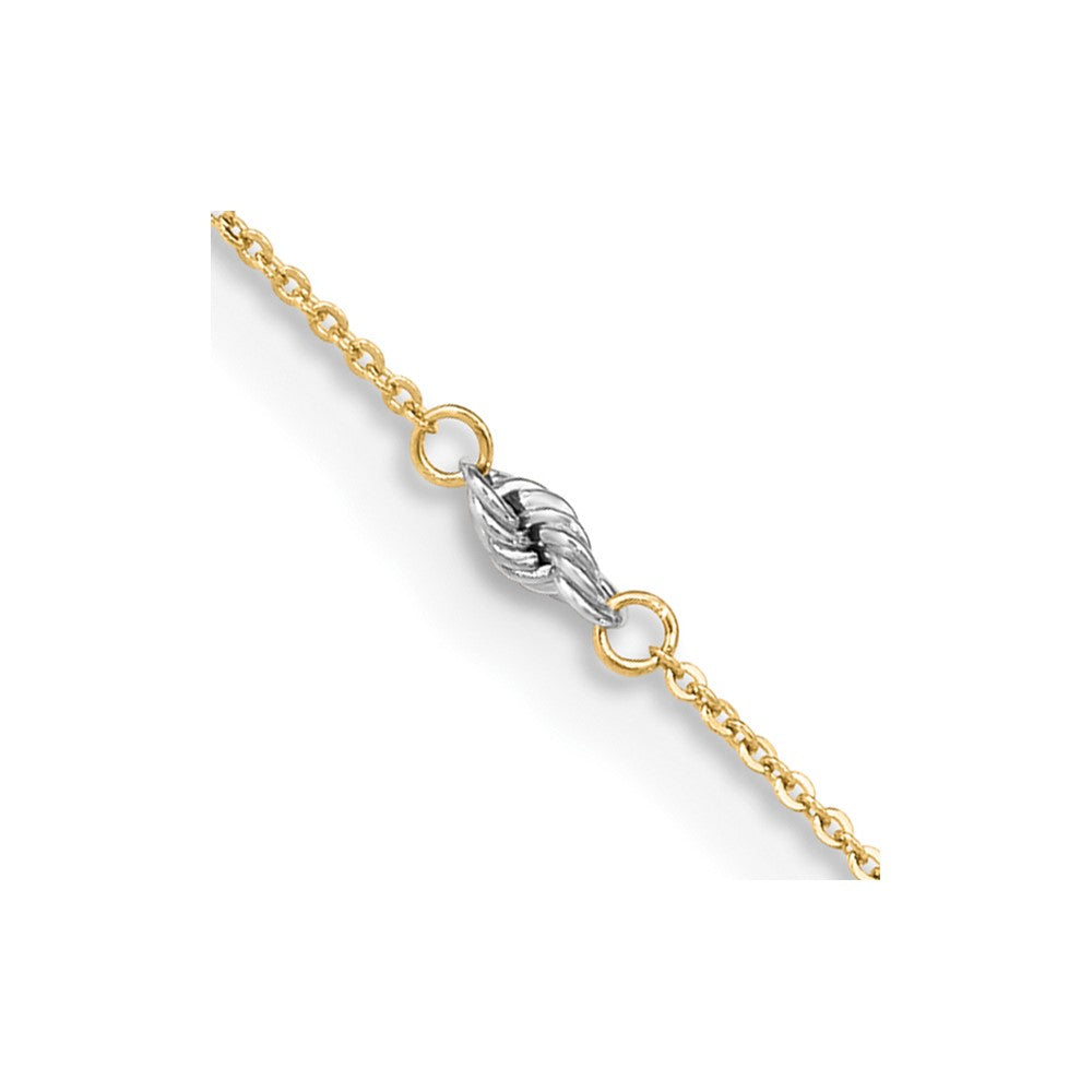 Tobillera Elegante Bicolor de 14K de 9 Pulgadas + Extensión de 1 Pulgada