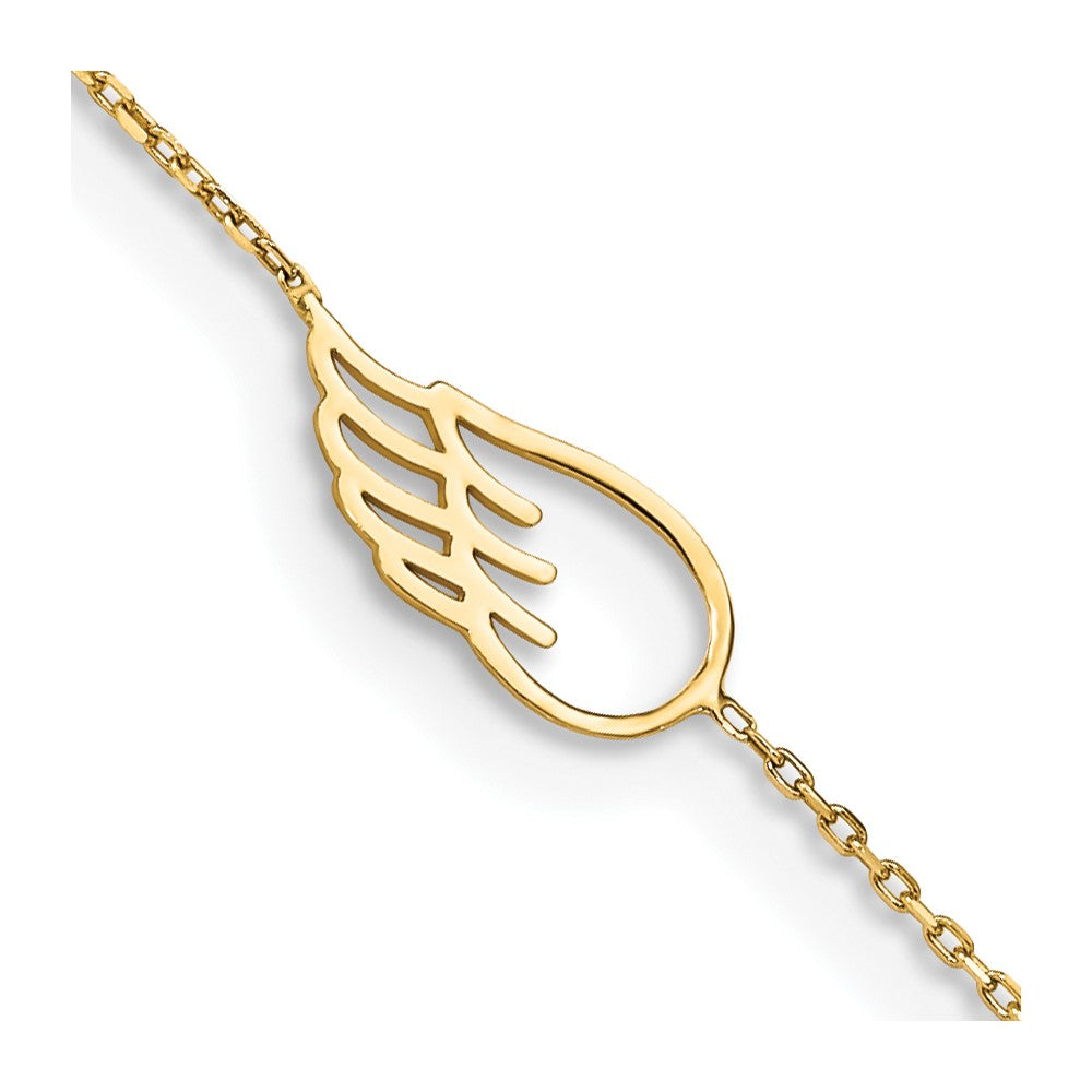 Tobillera de Ala de 14K de 10 Pulgadas + Extensión de 1 Pulgada