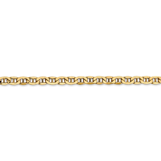 14k gold plated 4mm semi-solid anchor chain