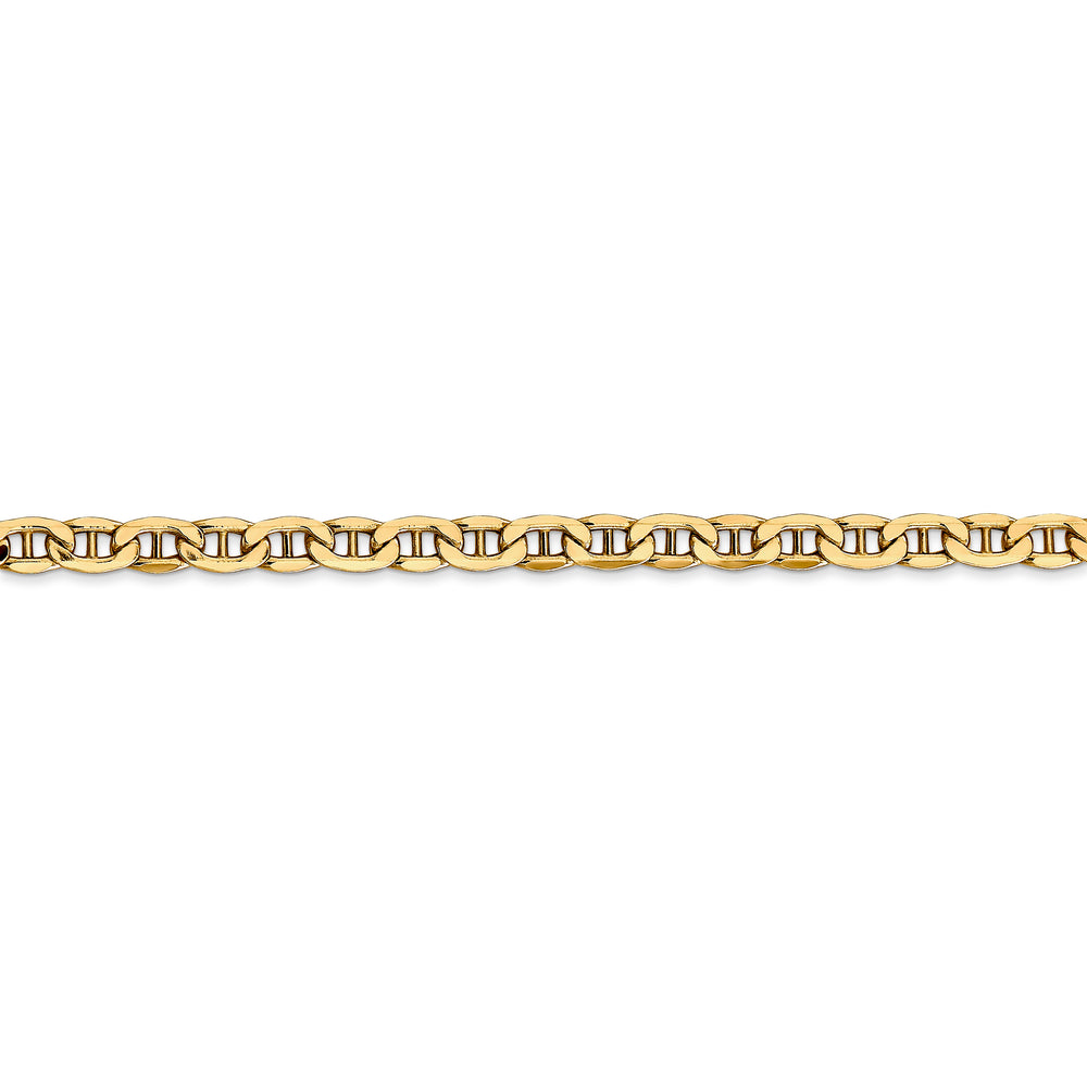 14k gold plated 4mm semi-solid anchor chain