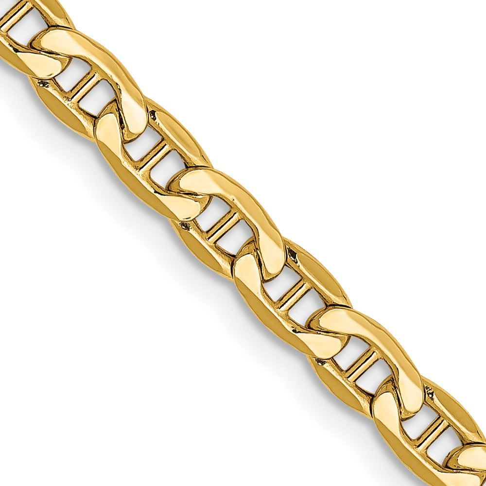 14k gold plated 4mm semi-solid anchor chain