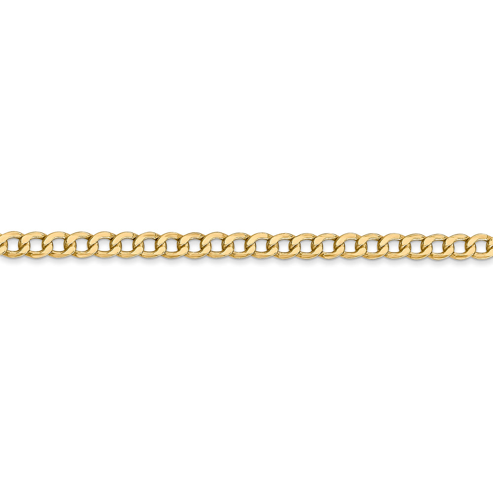 Cadena de 14K, 18 pulgadas, 3.35 mm, estilo Curb Semi-Sólido con Cierre de Langosta