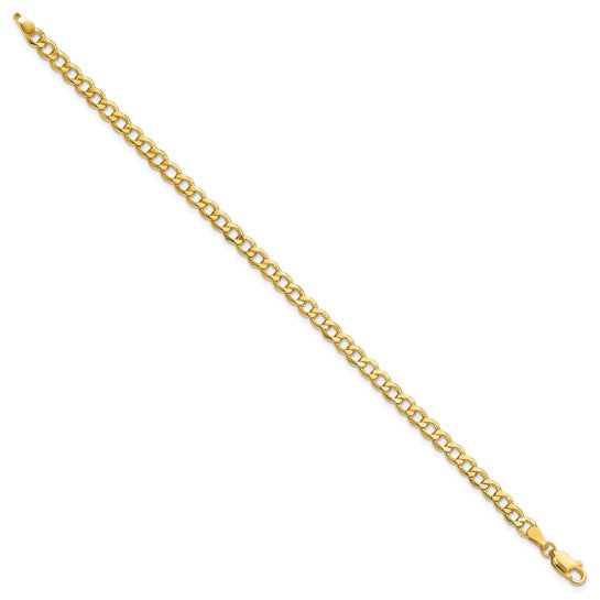 Pulsera de eslabones semisólida de 14k y 4,3 mm