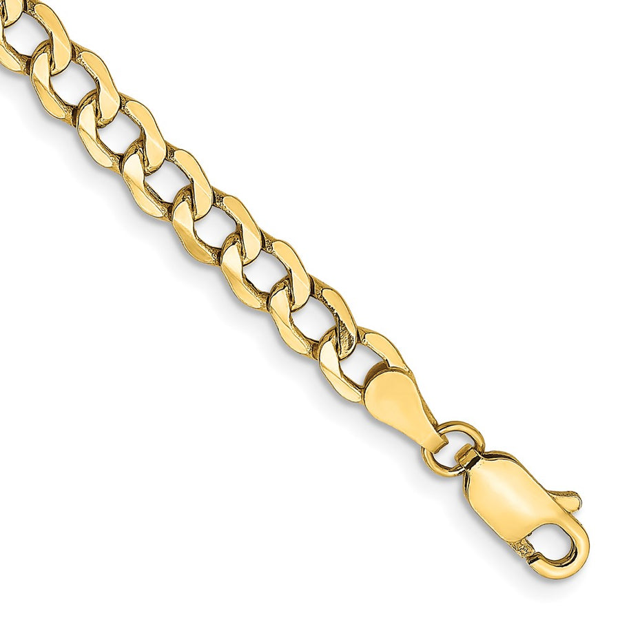 Tobillera de Oro Amarillo 14K Semi-Sólida con Cierre de Lobster de 10 Pulgadas