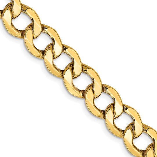 Cadena de eslabones semisólida de 14k y 9 mm