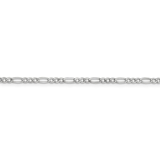 14k WG 2.5mm Semi-Solid Figaro Chain