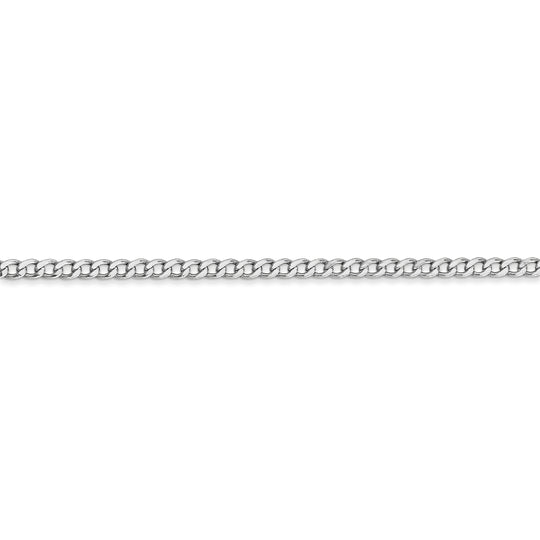 Cadena de eslabones semisólida de 14 k WG de 2,5 mm