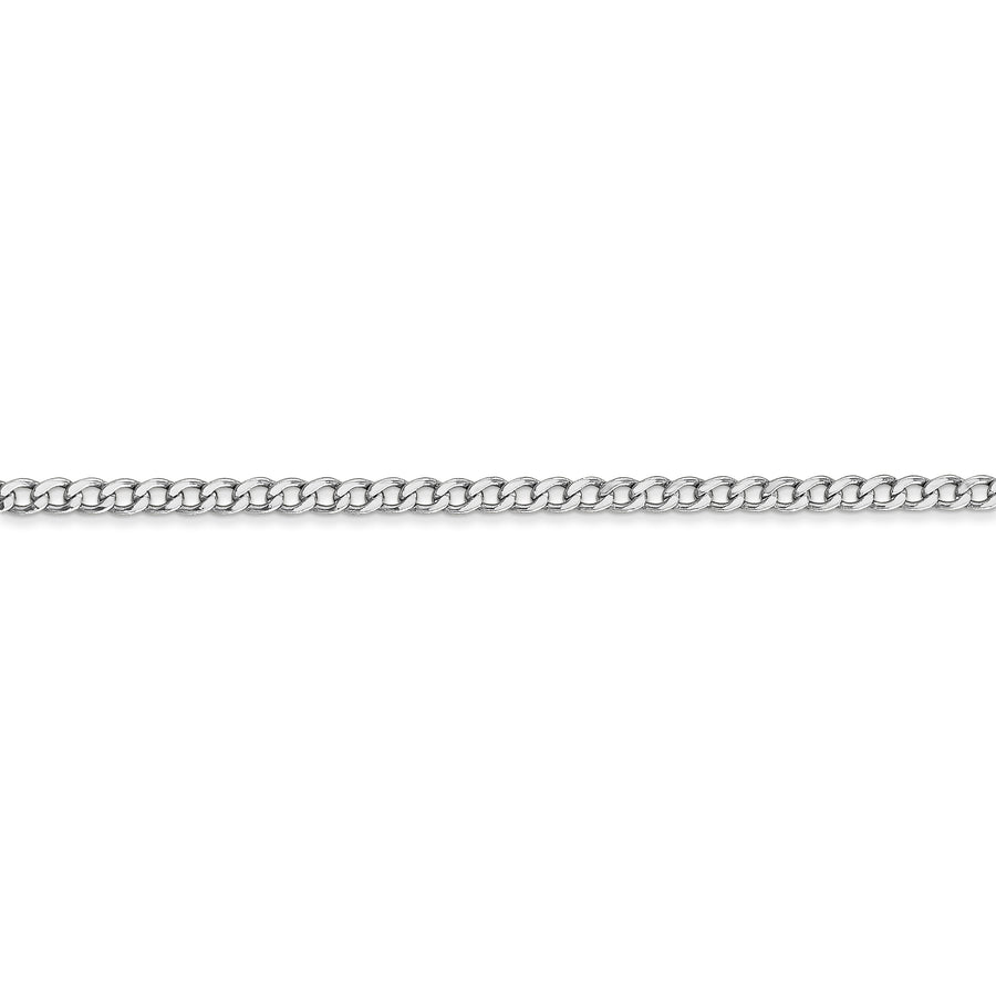 Cadena de eslabones semisólida de 14 k WG de 2,5 mm