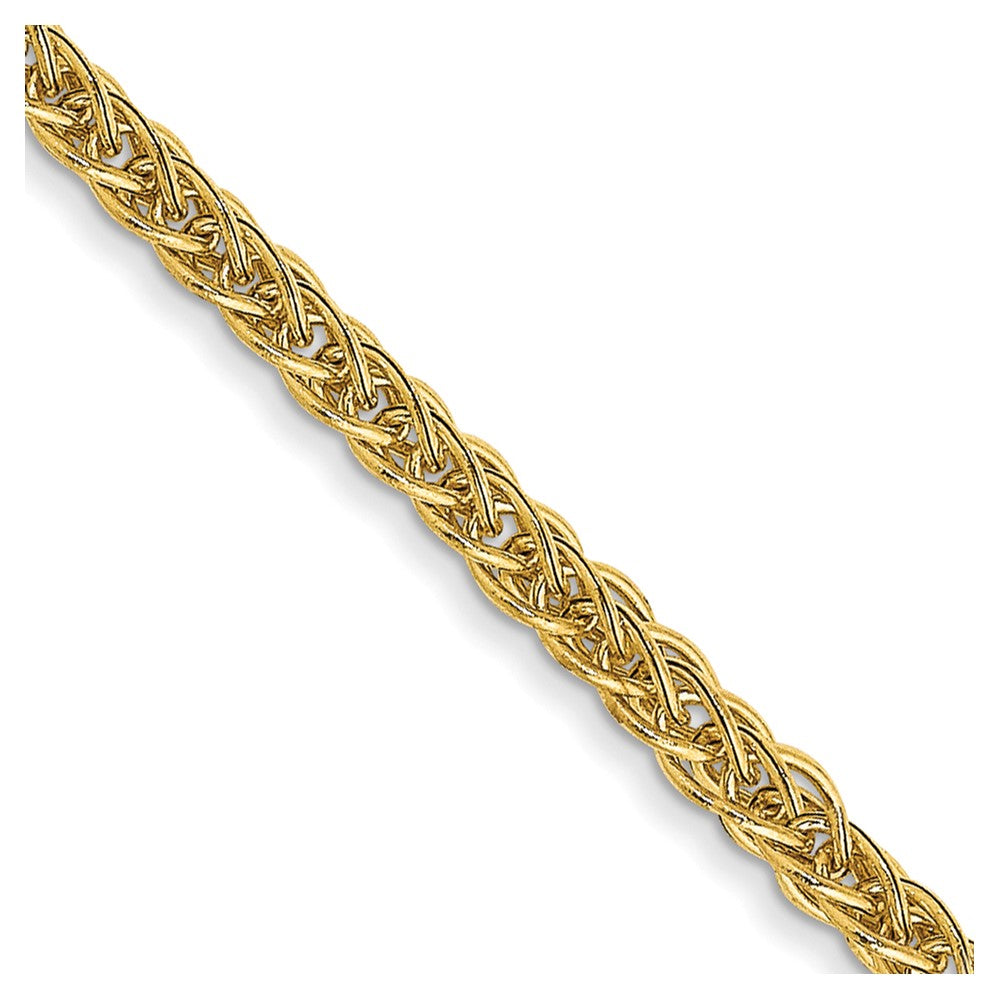 14k 2mm 3-strand semi-solid wheat chain