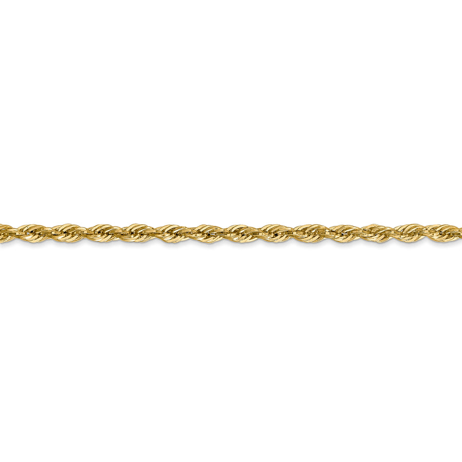 Cadena de Cuerda Semisólida de 14K, 28 pulgadas y 2.8 mm con Cierre de Langosta