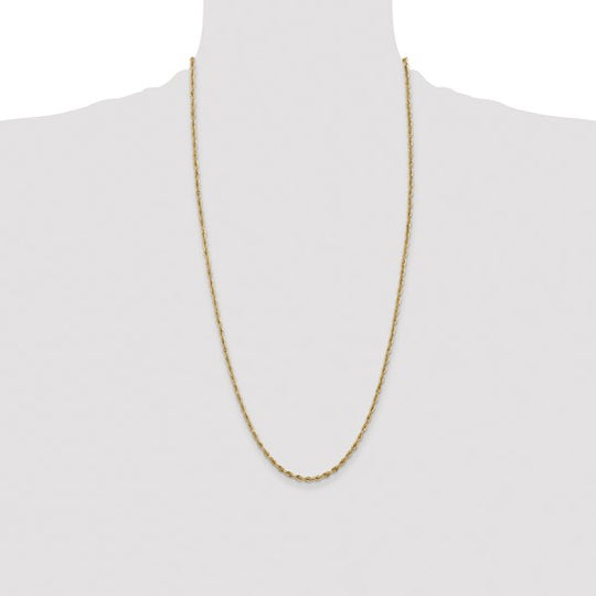 14K 28 inch 2.8mm Semi-Solid Rope Chain with Lobster Clasp