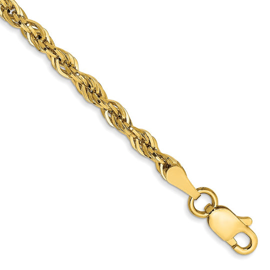 Pulsera de cuerda semisólida de 14ky y 2,8 mm