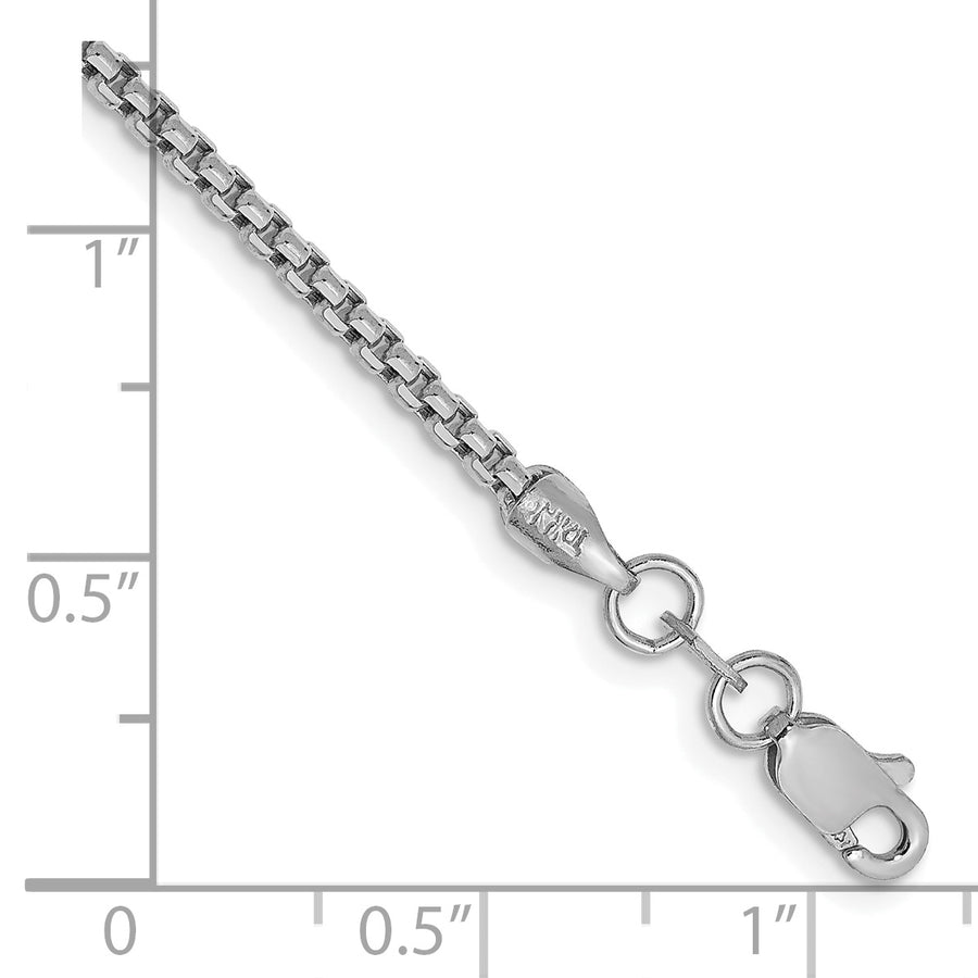 Pulsera de Oro Blanco de 14k de 8 pulgadas y 1.75mm con Cierre de Langosta