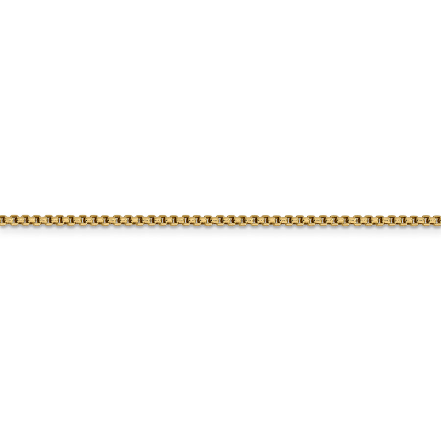 Cadena de caja redonda semisólida de 14k y 1,75 mm
