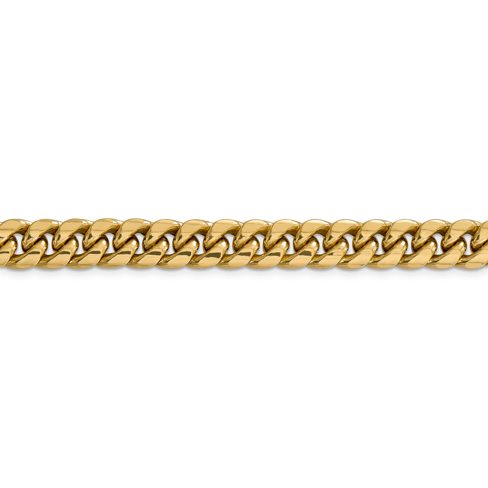 Cadena Cubana Miami Semisólida  de 9.3 mm en Oro Amarillo de 14k