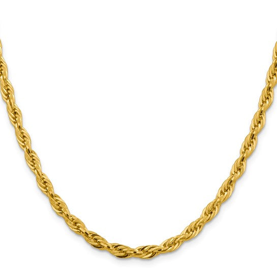 14K Yellow Gold 18 Inch 4.75mm Chain with Lobster Clasp (Semi-Solid)