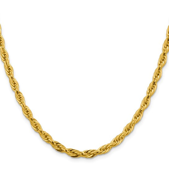 14K Yellow Gold 18 Inch 4.75mm Chain with Lobster Clasp (Semi-Solid)