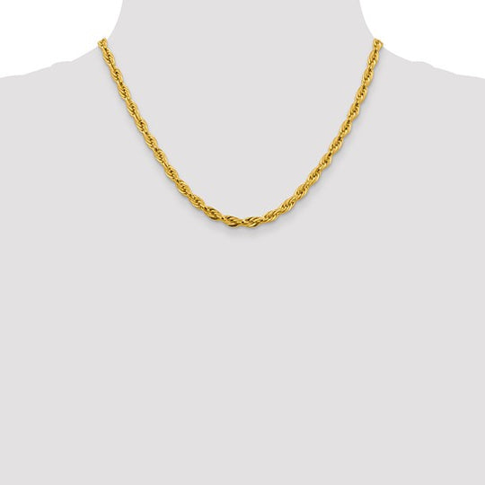 14K Yellow Gold 18 Inch 4.75mm Chain with Lobster Clasp (Semi-Solid)