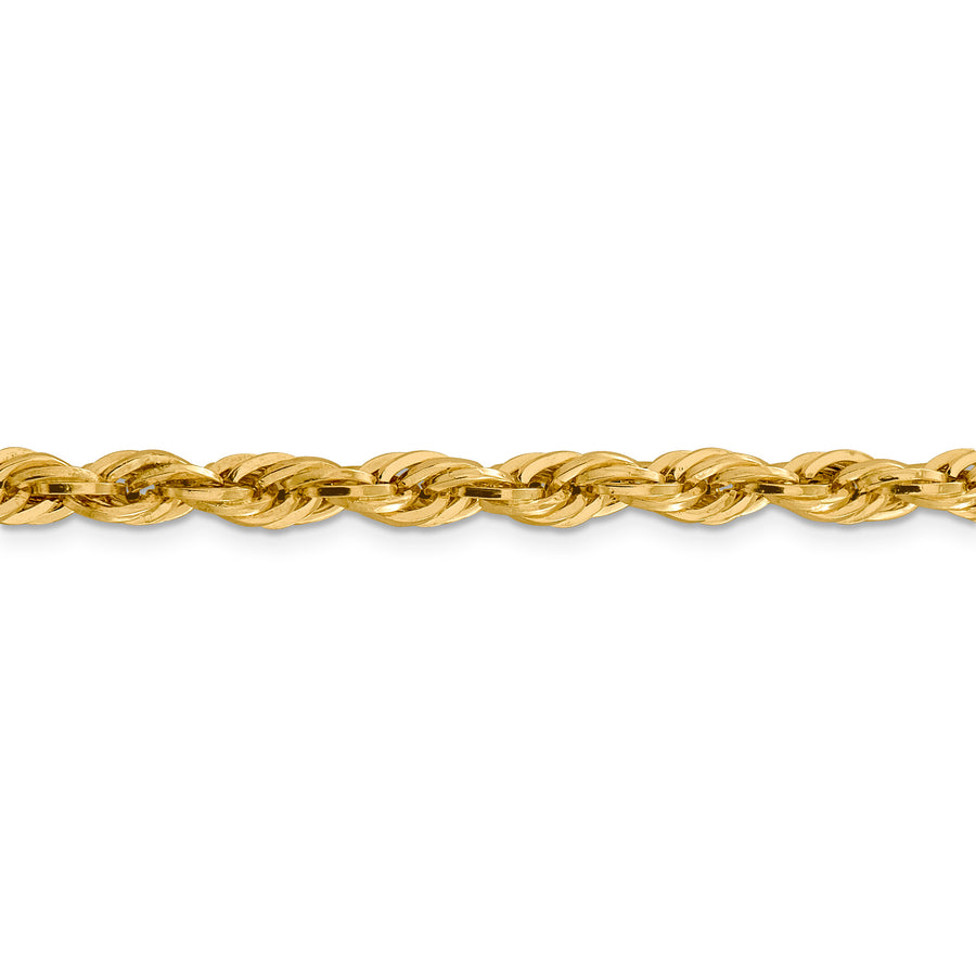 Cadena Rope Semisólida de 14K, 22 pulgadas, 5.4 mm con Cierre de Langosta