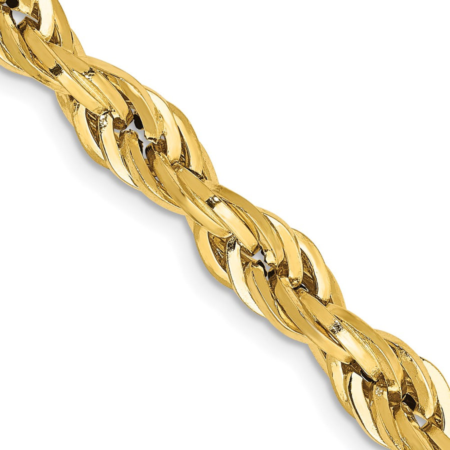 Cadena Rope Semisólida de 14K, 22 pulgadas, 5.4 mm con Cierre de Langosta