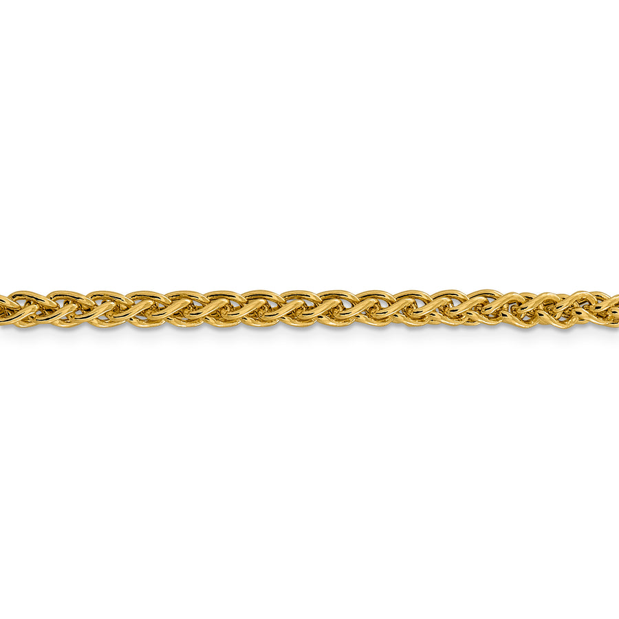 Cadena de trigo semisólida de 14k y 4,15 mm