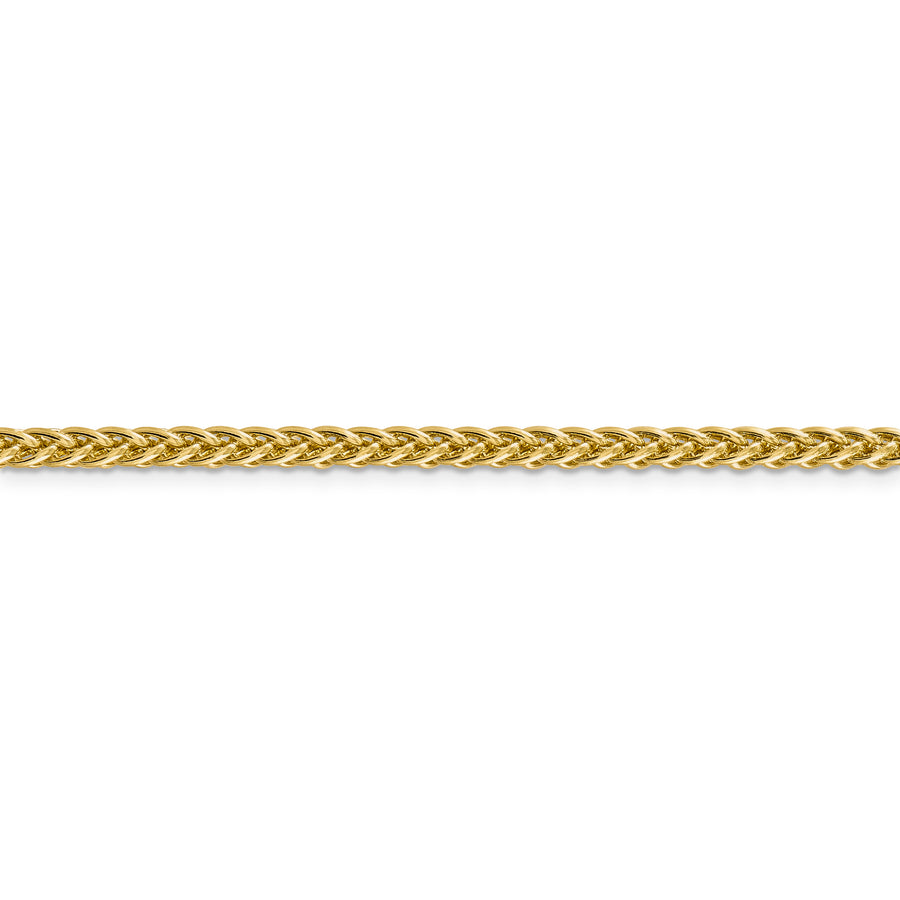 Cadena de trigo semisólida de 3 hilos de 14k y 3,5 mm