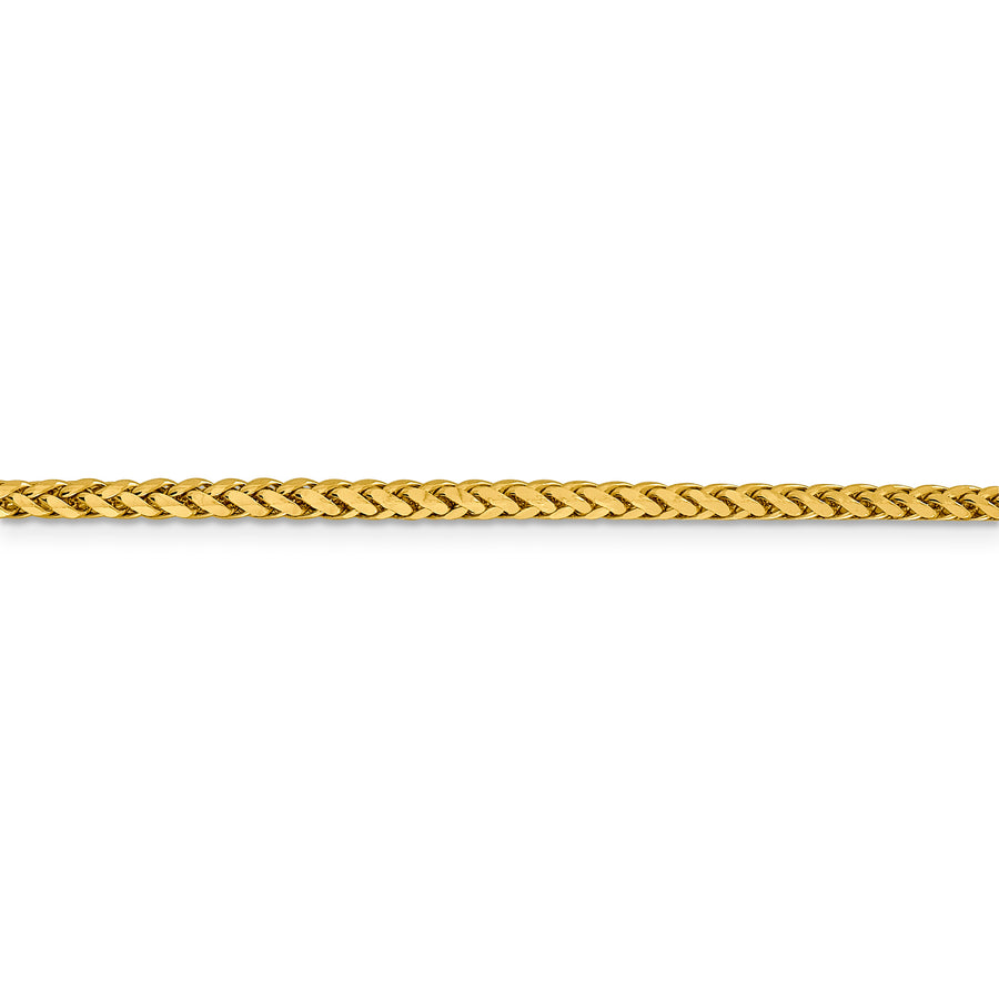 Cadena de trigo D/C semisólida de 14k y 2,5 mm