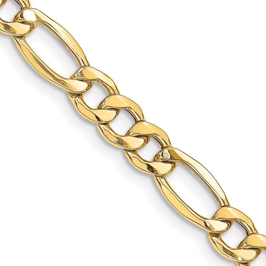 Cadena Figaro semisólida de 14k y 8,5 mm
