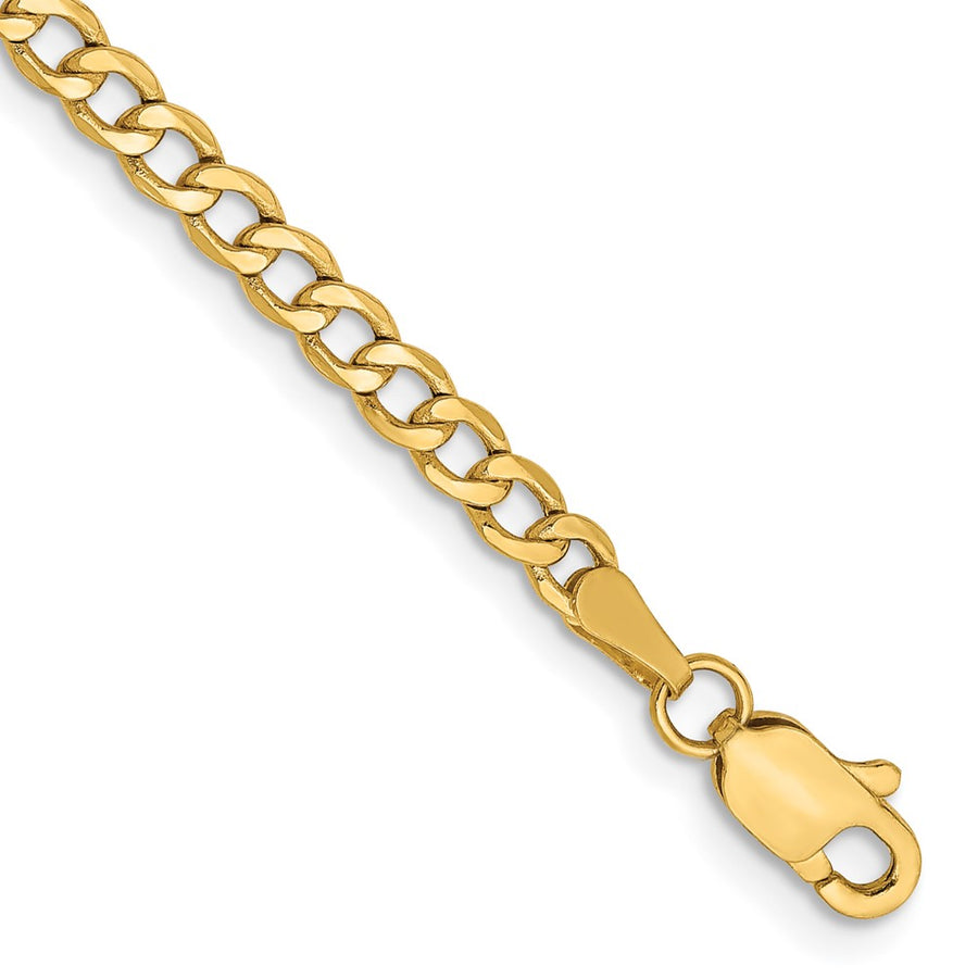Tobillera de Oro Amarillo de 14K de 9 Pulgadas y 2.85 mm con Cadena Gruesa y Cierre de Langosta