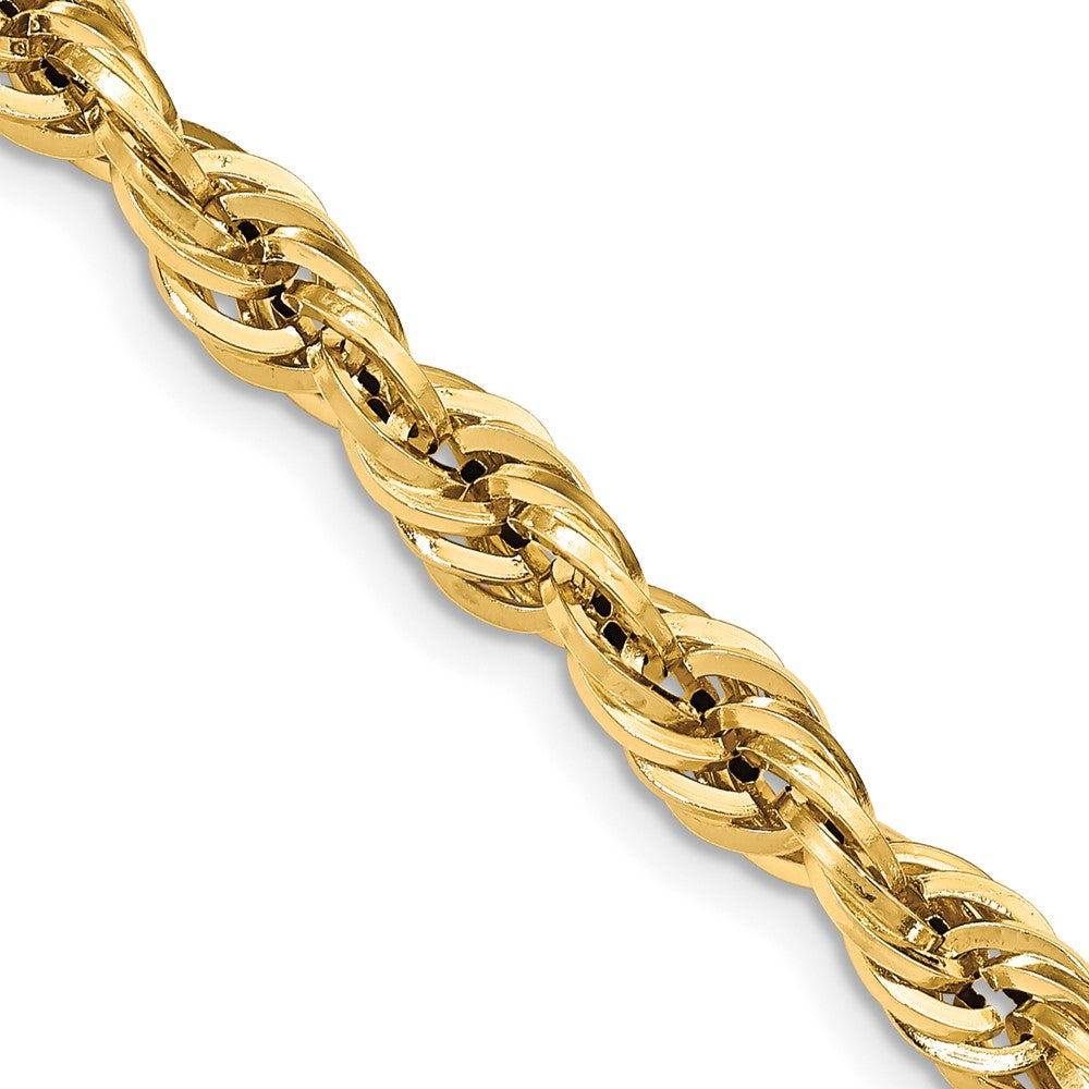 14K Yellow Gold Semi-Solid Rope Chain, 26 inches, 7mm with Lobster Clasp