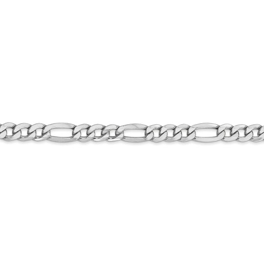 Cadena Figaro semisólida de 14k WG de 5,75 mm