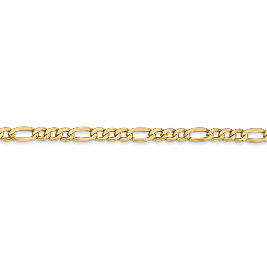14k 3.5mm Semi-Solid Figaro Chain