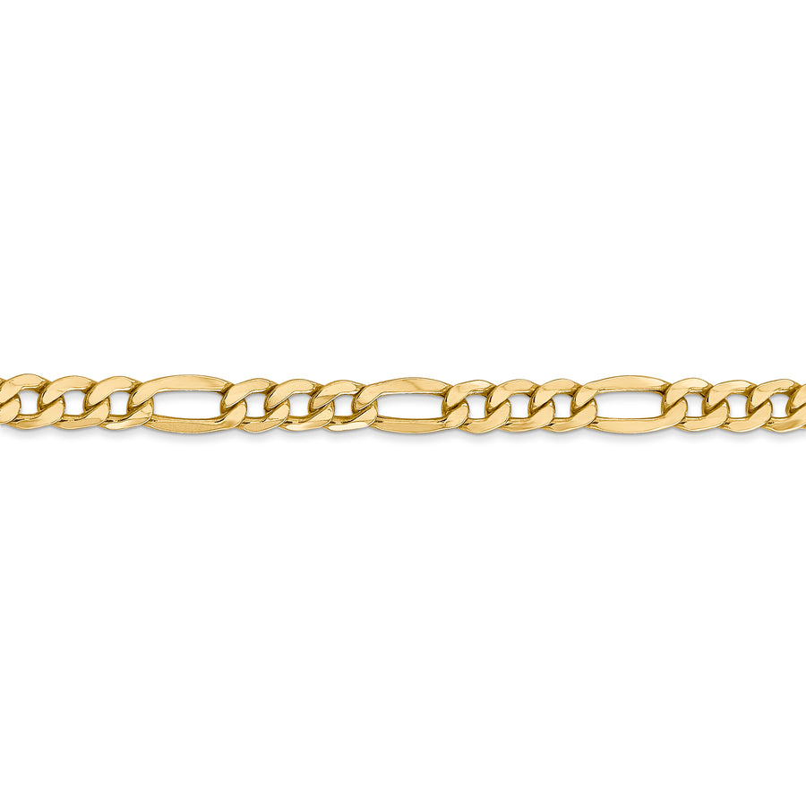 Cadena Figaro semisólida de 14k y 5,75 mm