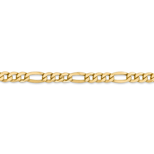 14k 5.75mm Semi-Solid Figaro Chain