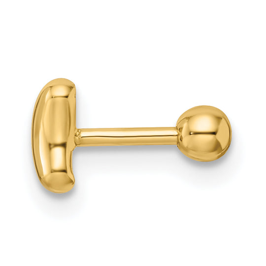 Crescent moon belly button in 14k gold