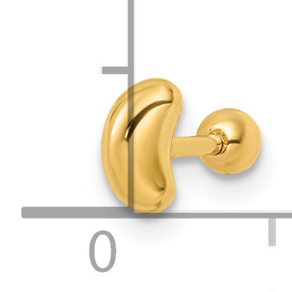 Crescent moon belly button in 14k gold