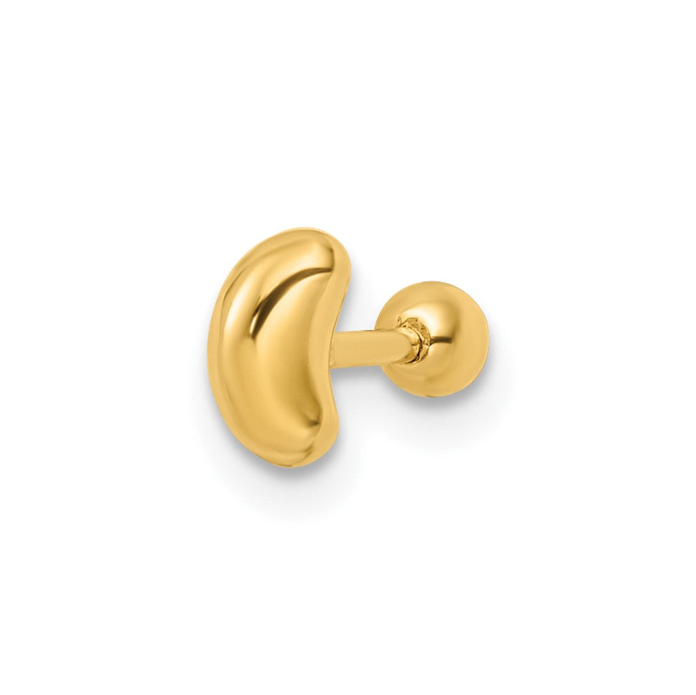 Crescent moon belly button in 14k gold