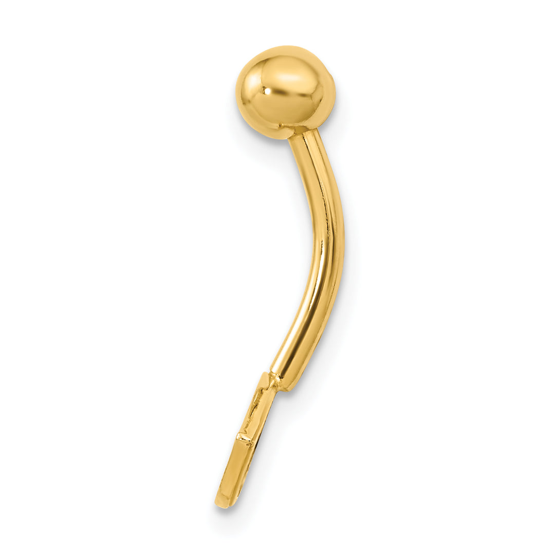 14k Gold 14 Gauge Turkish Evil Eye Belly Button Ring with Cubic Zirconia